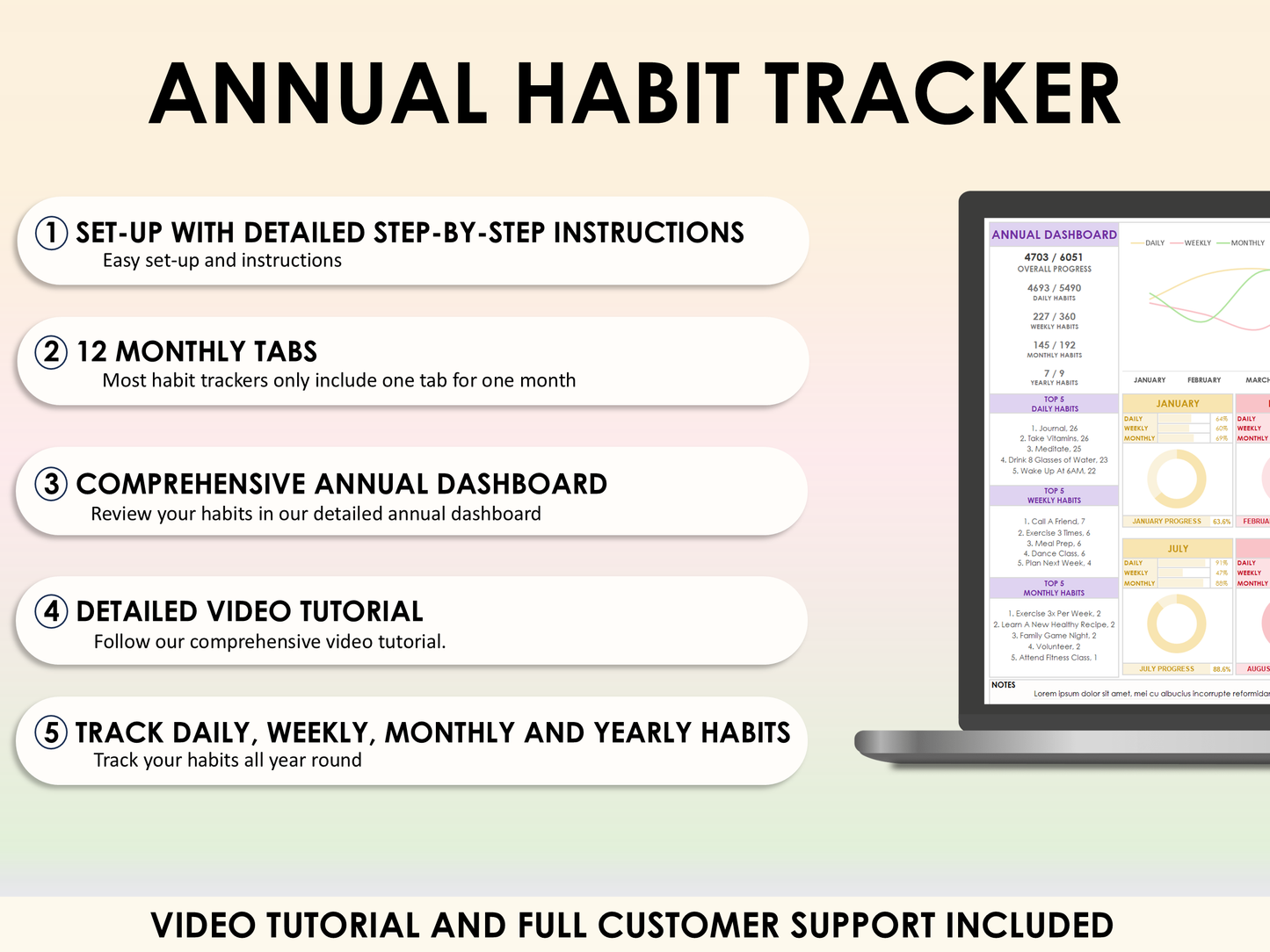 The Ultimate Bundle - Ultimate Personal Finance Package + Annual Habit Tracker + Small Business Bookkeeping Package + Gantt Chart Project Planner + Task Tracker for Excel & Google Sheets