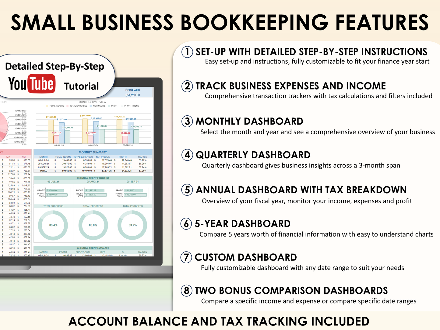 The Ultimate Bundle - Ultimate Personal Finance Package + Annual Habit Tracker + Small Business Bookkeeping Package + Gantt Chart Project Planner + Task Tracker for Excel & Google Sheets